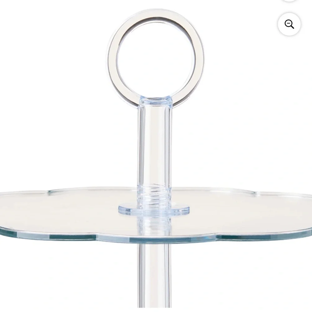 New! Tiered Treat Stand with Bow, Clear, 11